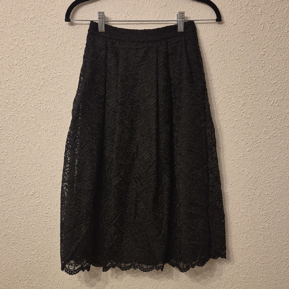 Boohoo Casual Black Lace A-Line Skirt